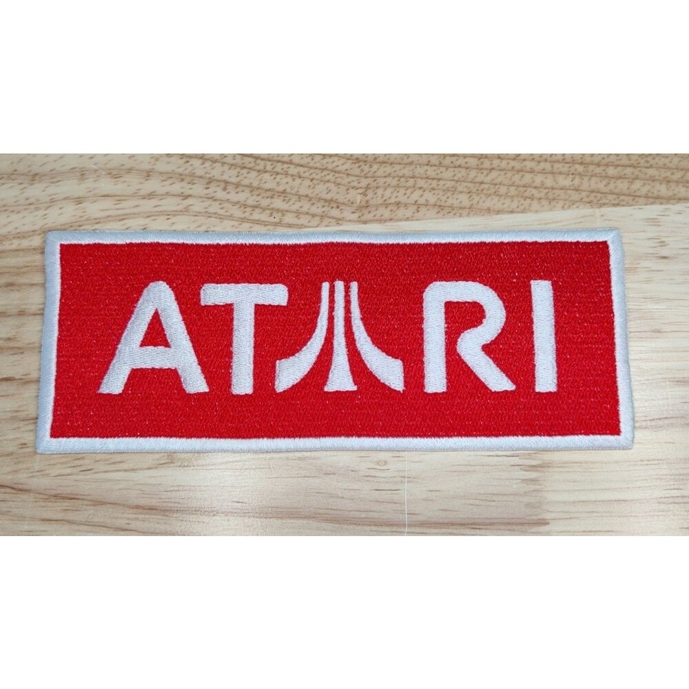 Atari Patch Large 6" Red White Embroidered Sew On Retro Gaming Jacket 80s